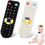 Anneau dentition, 2 pi�ces jouet dentition b�b� en silicone, telecommande jouet dentition sans bpa, anneau ...