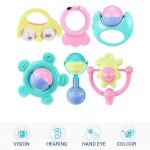 Anneau de dentition pour b�b� de 0 a 12 mois, 6 pi�ces, hochet mobile, musique, joli, secoueur de main, ...
