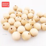 Anneau de dentition pour bb, 100 pices, perles en bois 8mm - 20mm, bricolage pour attache - sucette ...