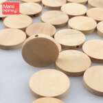 Anneau de dentition pour b�b�, 120 pi�ces, perles rondes en bois naturel plat de 20mm, non fini, fait ...