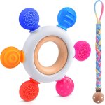 Anneau de dentition pour bébé, jouets de dentition pour bébé, jouets de dentition en silicone avec attache ... Anneau de dentition pour bébé, jouets de dentition pour bébé, jouets de dentition en silicone avec attache ...