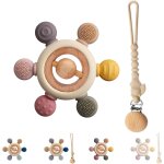 Anneau dentition bebe refrigerant avec attache tetine - jouet bebe 0 - 3 mois - produit bebe - accessoire ...