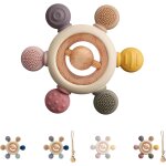 Anneau dentition bebe refrigerant avec attache tetine - jouet bebe 0 - 3 mois - produit bebe - accessoire ...