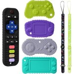 Anneau dentition bebe silicone, 5 pcs telecommande jouet dentition bébé avec 2pcs attache sucette, ensemble ... Anneau dentition bebe silicone, 5 pcs telecommande jouet dentition bébé avec 2pcs attache sucette, ensemble ...