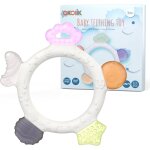 Anneau de dentition b�b�, silicone anneau dentition sans bpa, jouets eveil pour 0 3 6 12 mois bebe fille ...