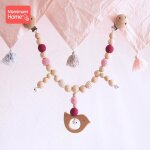 Anneau de dentition en bois pour b�b�, 1 pi�ce, cha�ne sans bpa, porte - mamelon en h�tre, rongeur, pendentif ...