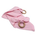 Anneau de dentition en bois pour bébé, bavoir super absorbant, doux et pur coton Anneau de dentition en bois pour bébé, bavoir super absorbant, doux et pur coton