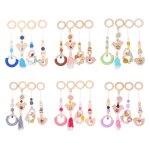 Anneau de dentition en bois pour b�b�, cadre de gymnastique pour poussette, pendentifs suspendus, anneau ...