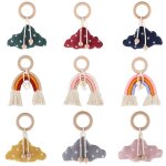 Anneaux de dentition en bois pour b�b�, crochet en peluche nuage, pendentif en bois sans bpa, bracelet, ...