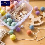 Anneau de dentition en bois pour b�b�, ensemble de bricolage, cloche de lit, jouet en h�tre, anneau de ...