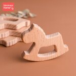 Anneau de dentition en bois pour b�b�, hochet cheval, jouets en h�tre sans bpa, pendentif sucette cha�ne, ...