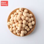 Anneau de dentition en bois naturel pour b�b�, 200 pi�ces, perles rondes, bracelets d'allaitement, collier, ...