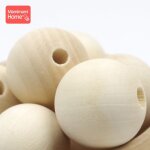 Anneau de dentition en bois naturel non peint 40mm, grosses perles, pour cha�ne artisanale / tricot / ...