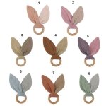 Anneau de dentition en bois de nol pour bb, 1 pice, accessoire de soins pour nouveau - n, douche ...