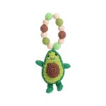 Anneau de dentition en bois et silicone pour bb, avec nom personnalis, pendentif avocat tricot, jouet ...