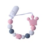 Anneau de dentition en silicone de qualit� alimentaire pour b�b�, couronne, clip de sucette fait a la ...