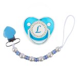 Anneau de dentition en silicone pour bb, avec attache - ttine en chane, strass en cristal, sans bpa, ...