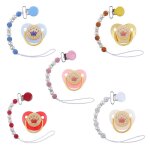Anneau de dentition en silicone pour bb, avec attache - ttine en chane, strass en cristal, sans bpa, ...