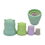 Anneau de dentition en silicone pour bb, jouet educatif de qualit alimentaire, poupe de dveloppement ...