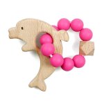 Anneau de dentition en silicone pour b�b�, perles en bois, bracelet, jouets de dentition, mastication, ...