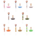 Anneau de dentition en silicone sans bpa pour bb, 1 ensemble, ttine avec chane de sucette, attache ...