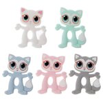 Anneau de dentition en silicone sans bpa gros yeux de chat sans bpa, accessoires de dentition de qualit� ...
