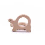 Anneau de dentition tortue en bois de h�tre, 1 pi�ce, jouet pendentif de dentition, accessoires de soins ...