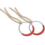 Anneaux de gymnastique en métal rouge avec corde polypropylène Anneaux de gymnastique en métal rouge avec corde polypropylène