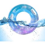 Anneau de natation, anneau flottant transparent, boue de bain bleue a sequins etoils, anneau de natation ...