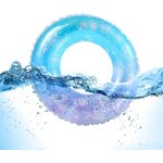 Anneau de natation, anneau flottant transparent, boue de bain bleue a sequins etoils, anneau de natation ...