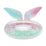 Anneau de natation sirne a paillettes colores, 1 pice, cercle flottant gonflable transparent en pvc ...