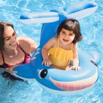 Anneau de piscine gonflable en forme d'animaux, mignon, baleine bleue, anneau flottant, non toxique, ...