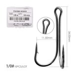 Aorace - double hameon de pche barbel en acier au carbone, accessoire pour leurre souple, appt pour ...