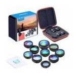 Apexel kit d'objectifs 10 en 1 pour téléphone objectif grand angle, objectif macro Apexel kit d'objectifs 10 en 1 pour téléphone objectif grand angle, objectif macro