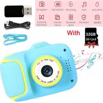 Appareil photo pour enfants, selfie, enregistreur vido numrique portable avec carte mmoire de 32 go, ...