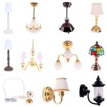 Applique murale led miniature a echelle 1 / 6 1 / 12, lampe de table pour maison de poup�e, fonctionne ...