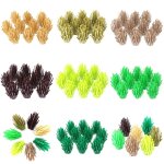Arbres de brousse et herbe vertes en briques, plantes, blocs de construction, figurines, accessoires ...