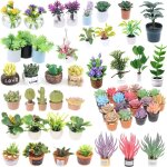 Arbre en pot miniature, accessoire de d�coration pour maison de poup�e, plante verte pour jeu de simulation, ...