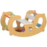 Arche d'escalade enfant jouet a bascule 2 en 1 bois pin naturel multicolore