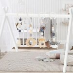 Arche portique deveil eveil bebe bois 4 pices arche de jeux bb jouet a suspendre bebe arches de jeu ...