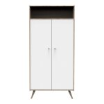 Armoire 2 portes et 1 niche access bois blanc - sauthon meubles