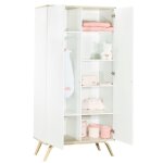 Armoire 2 portes couleur bois et blanc Armoire 2 portes couleur bois et blanc