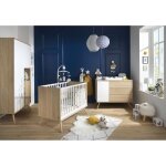 Armoire 3 portes couleur bois et blanc