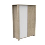 Armoire bb 2 portes antonin bois et blanc - sauthon meubles