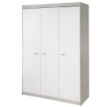 Armoire bébé 3 portes battantes julia - roba - blanc / chêne sonoma - penderie et 6 etagères Armoire bébé 3 portes battantes julia - roba - blanc / chêne sonoma - penderie et 6 etagères