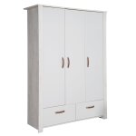 Armoire bébé 3 portes mila - roba - gris clair / chêne blanchi - penderie, tiroirs et etagères Armoire bébé 3 portes mila - roba - gris clair / chêne blanchi - penderie, tiroirs et etagères