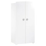 Armoire chambre bebe 2 portes - boutons etoile gris - new basic