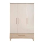 Roba armoire enfant sidney - 3 portes + 1 tiroir - poign�es et pieds en bois massif - beige / d�cor ch�ne ...