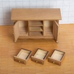 Armoire de maison de poup�e en bois, meuble autoportant pour 1:12, d�coration de meubles de salon / chambre ...