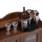 Armoire moderne a echelle 1 / 12 avec portes, support a vin, verres a vin, ensemble de tasses pour maison ...